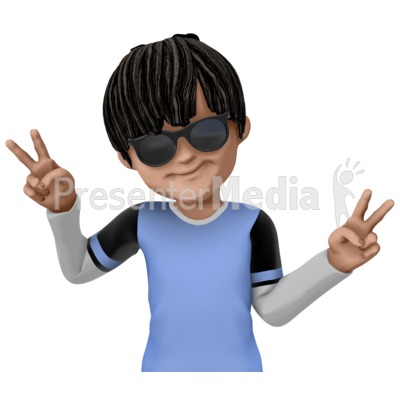 James Cool Peace Sign Presentation clipart