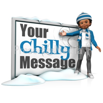 Girl In Scarf Next To Message Board Presentation clipart