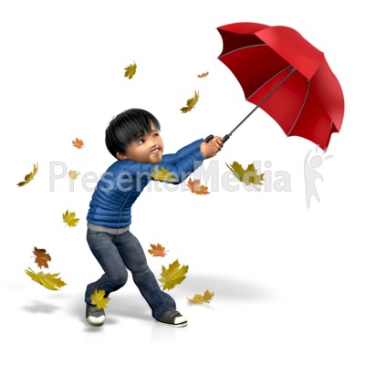 James Windy Umbrella Presentation clipart