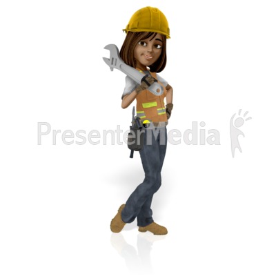 Female Construction Worker Presentation clipart