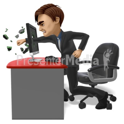 Businessman Punch Screen Presentation clipart