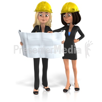 Businesswomen Plans Construct Presentation clipart