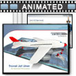Jet Airplane with Travel Map PowerPoint template