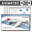 Jet Airplane with Travel Map PowerPoint template