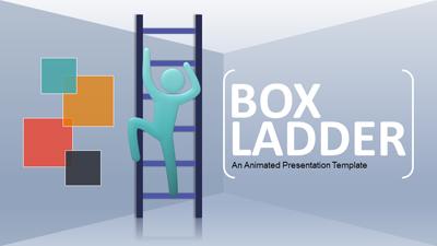 A preview image of a PowerPoint template slide of a figure climbing a ladder