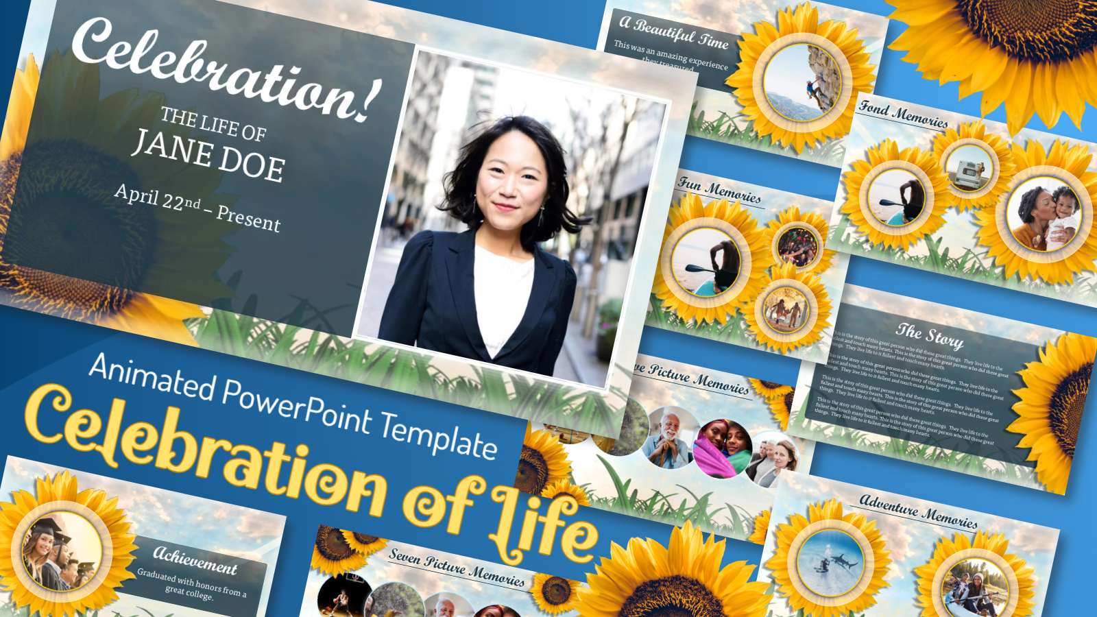 Beautiful Celebration of Life PowerPoint Template Slideshow