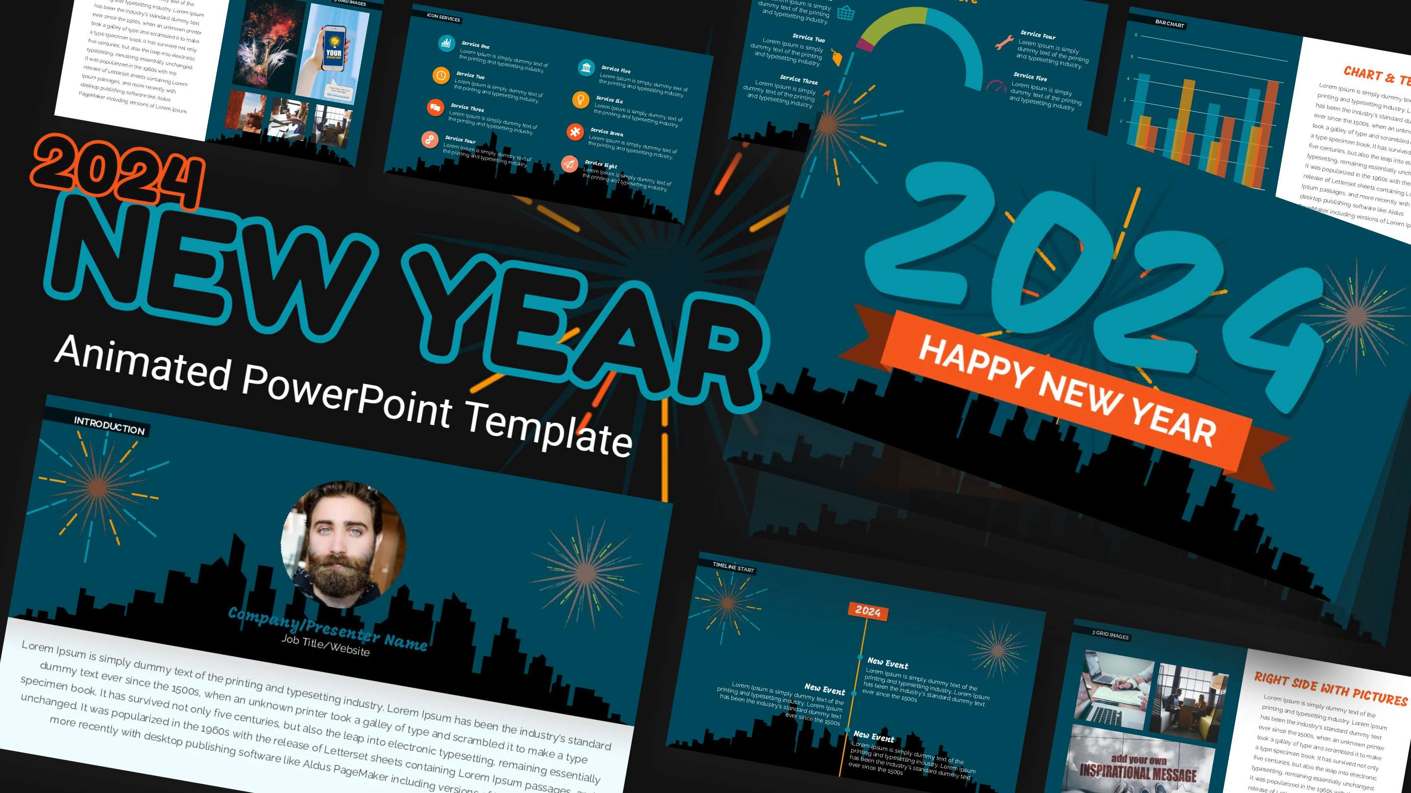 animated fireworks background for powerpoint