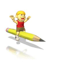 Boy Girl Flying On Pencil | 3D Animated Clipart for PowerPoint -  