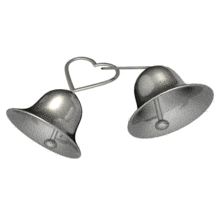 In this animated clipart two heart wedding bells ring out while joined together.