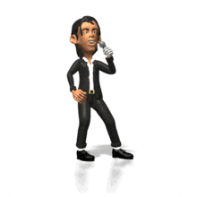 A pop singer performs a tune in this animated clipart.