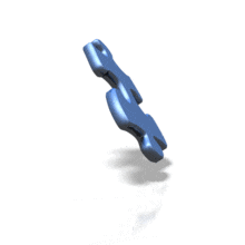 A blue puzzle piece rotates in this animated clipart.