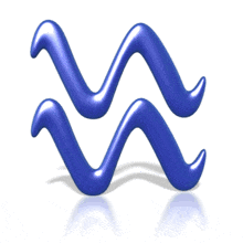 The symbol for the sign of Aquarius rotates in this animated clipart.