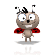 A cute ladybug flaps its wings in this animated clipart.