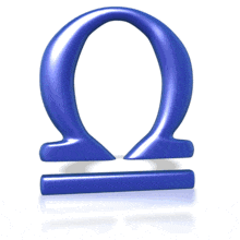 The astrological sign for Libra rotates in this animated clipart.