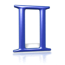 The astrological sign for Gemini rotates in this animated clipart.