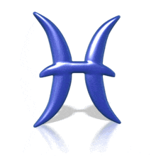 The astrological symbol for the sign Pisces rotates in this animated clipart.