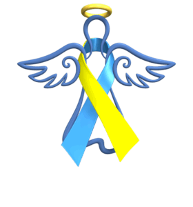 Animated gif sample: Angel Blue Yellow Ribbon Floating