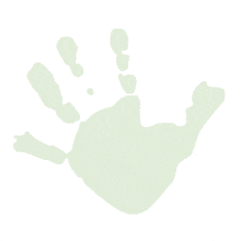 A green hand print appears on the screen in this animated clipart.