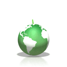 Leaves sprout from a green earth in this animated clipart.