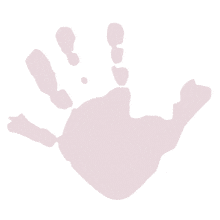 A red hand print appears in this animated clipart.