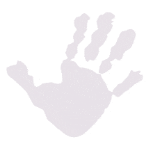 A purple hand print appears in this animated clipart.
