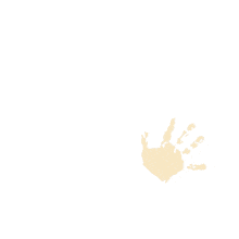 Multiple hand prints in yello, green, red, purple, and orange appear in this animated clipart.