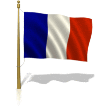 The French flag waves in this animated clipart.