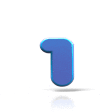 A blue number 1 bounces up and down in this animated clipart.