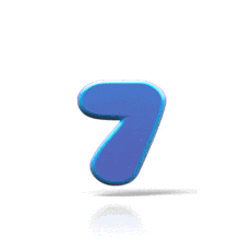 A blue number 7 bounces up and down in this animated clipart.