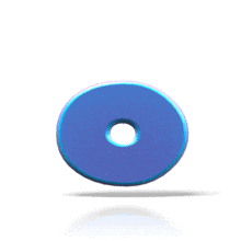 A blue letter O bounces up and down in this animated clipart.