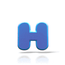 A blue letter H bounces up and down in this animated clipart.