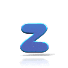 A blue letter Z bounces up and down in this animated clipart.
