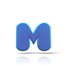 A blue letter M bounces up and down in this animated clipart.