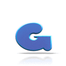 A blue letter G bounces up and down in this animated clipart.