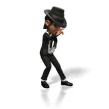 A pop singer does a fancy spin in this animated clipart.