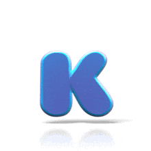 A blue letter K bounces up and down in this animated clipart.