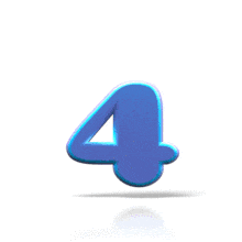 A blue number 4 bounces up and down in this animated clipart.