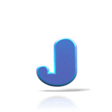 A blue letter J bounces up and down in this animated clipart.