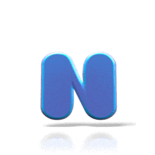 A blue letter N bounces up and down in this animated clipart.