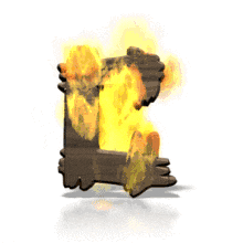 Flames engulf the letter C in this animated alphabet clipart.