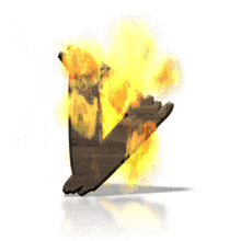 Flames engulf the letter D in this animated alphabet clipart.