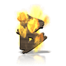 Flames engulf the letter B in this animated alphabet clipart.