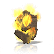 Flames engulf the number 9 in this animated clipart.