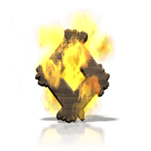 Flames engulf the letter O in this animated alphabet clipart.