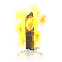 Flames engulf the number 1 in this animated alphabet clipart.