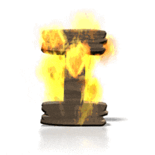 Flames engulf the letter I in this animated alphabet clipart.