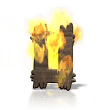 Flames engulf the letter O in this animated alphabet clipart.