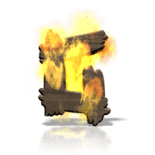Flames engulf the letter G in this animated alphabet clipart.