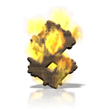 Flames engulf the number 8 in this animated alphabet clipart.