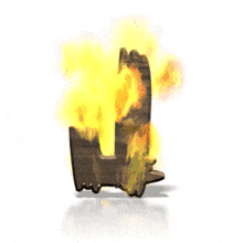 Flames engulf the letter J in this animated alphabet clipart.